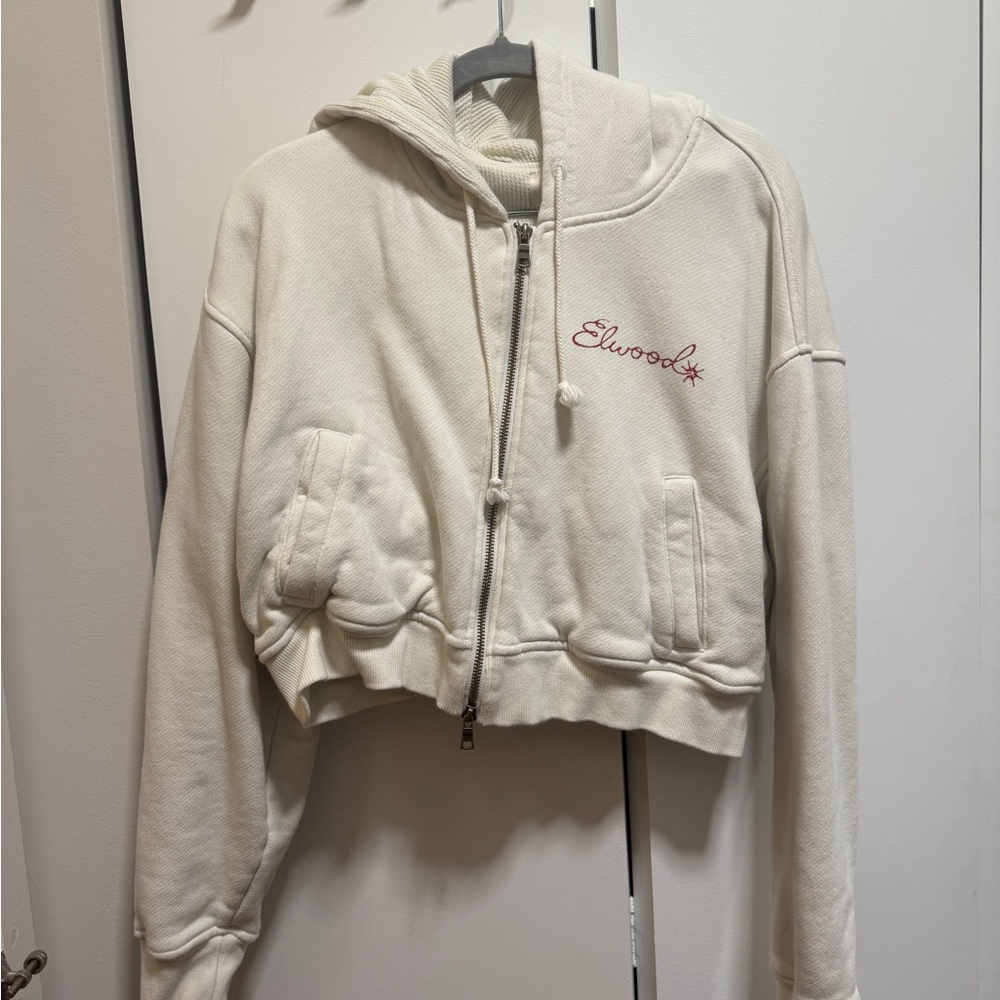 Elwood Women's Cream Cropped Hoodie